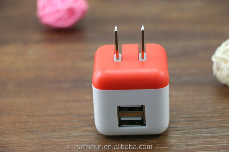 卸売カラフルなiphone用充電器usb充電器、 デュアルusbトラベルチャージャー問屋・仕入れ・卸・卸売り