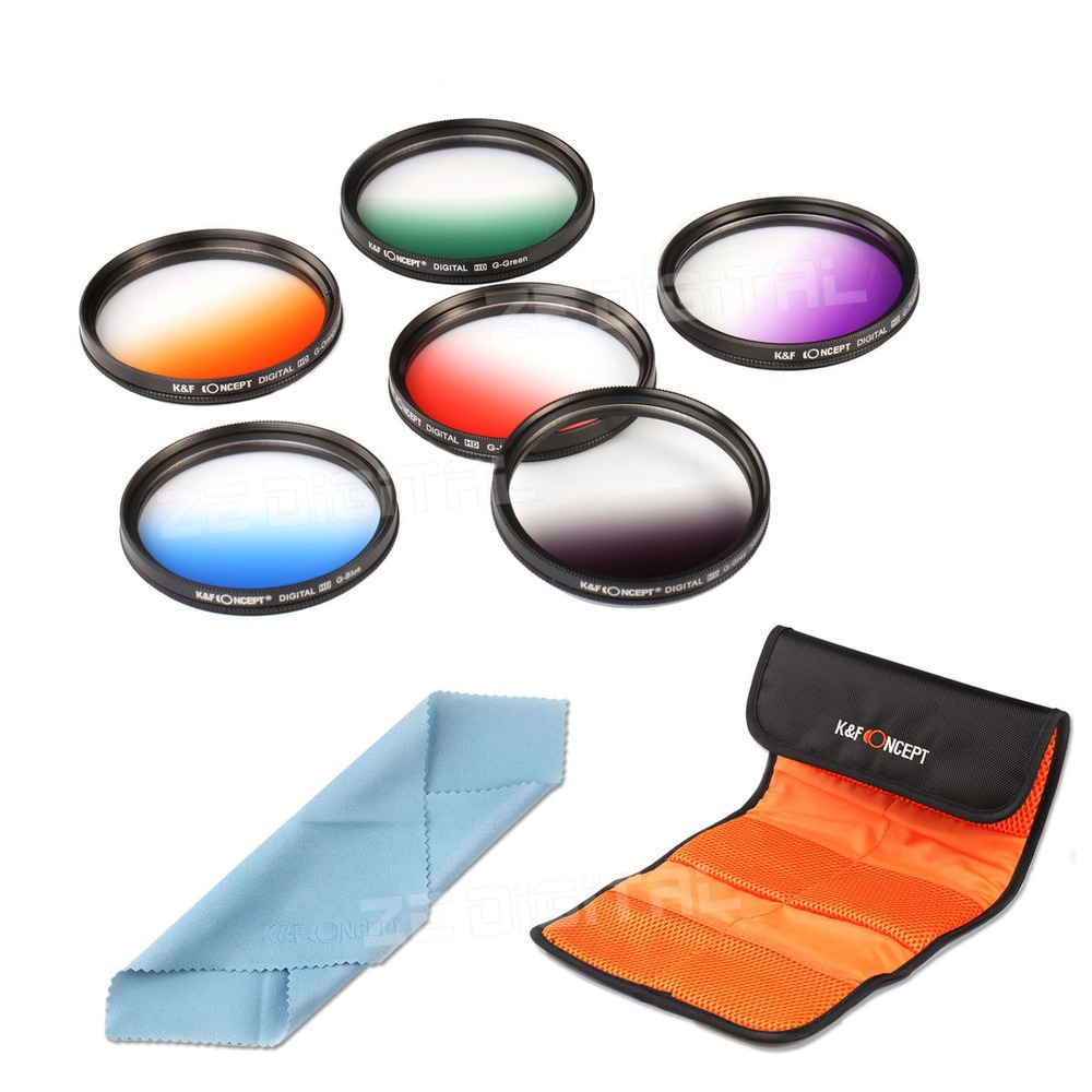 NEW 52mm Graduated Color Lens Filter Kit Set For Nikon D3100 D3200