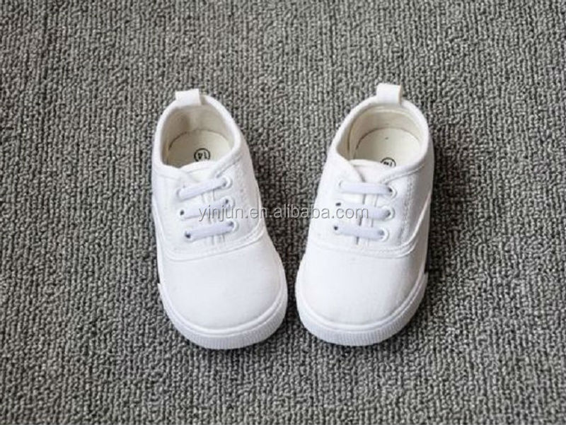 固体白いシンプルなprewalkerの子供カジュアルなキャンバスシューズ問屋・仕入れ・卸・卸売り