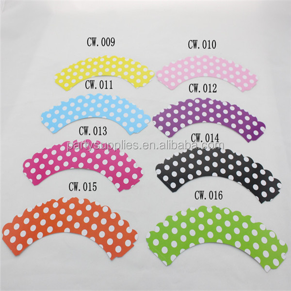 Cake Decoration Striped Chevron Polka dot Heart Cupcake Wrappers