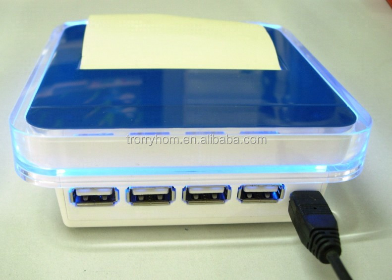 Ledライトusb2.0　4ポート付きノートディスペンサー付きusbハブ問屋・仕入れ・卸・卸売り