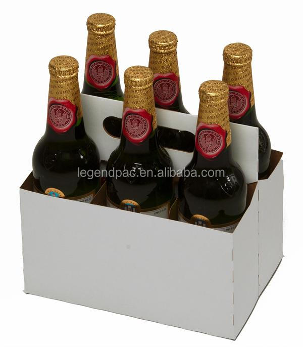 Kraft Paper Printed 6 Pack Bottle Carrier for Wine