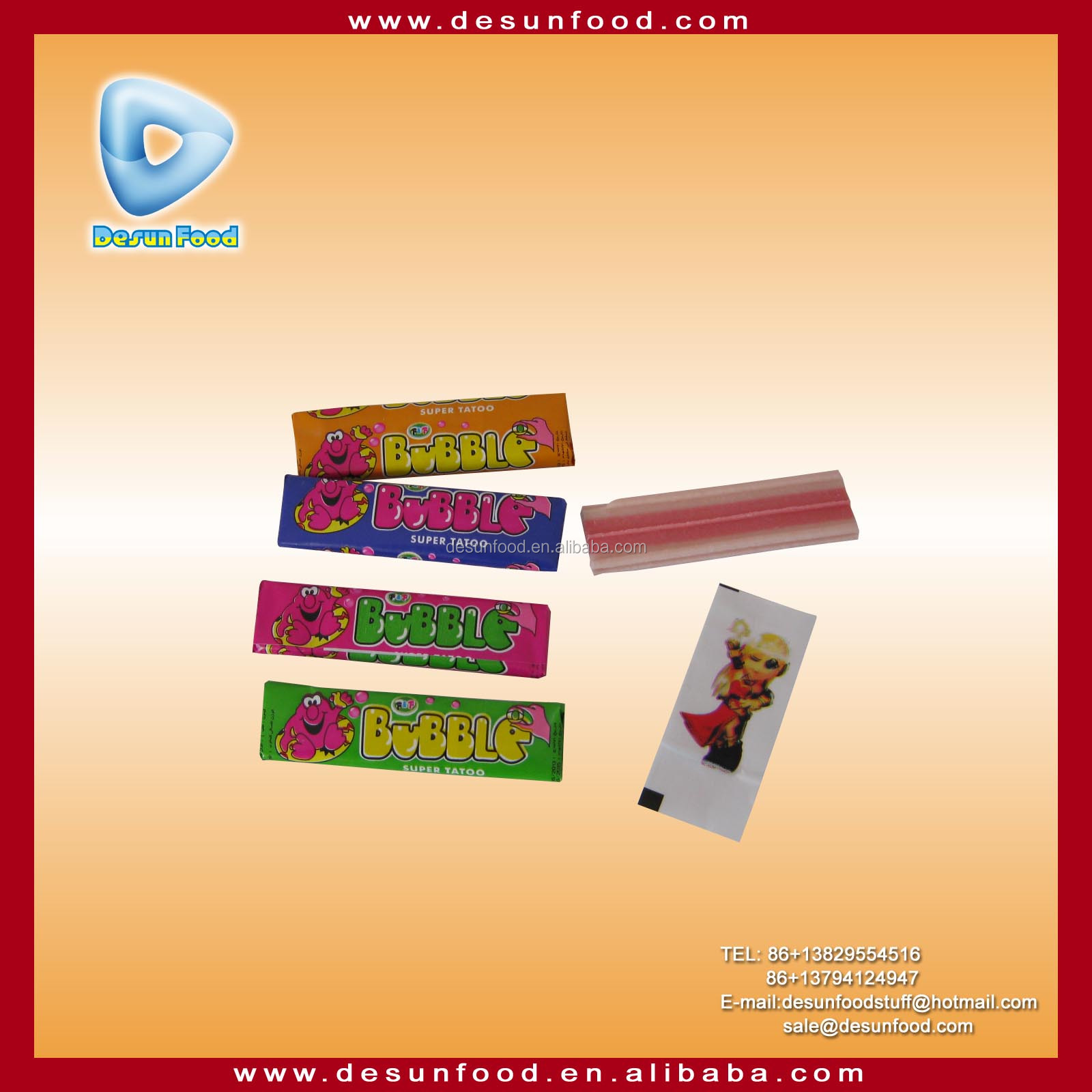 Ben Ten tattoo chewing gum with tattoo
