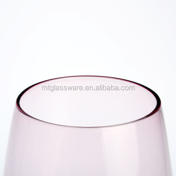 Hot selling color change red wine glass with clear stem,bubble wine glass,packaging boxes
