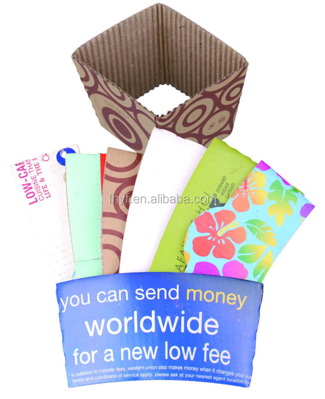 12oz/16oz/20oz paper board printed paper coffee cup sleeve