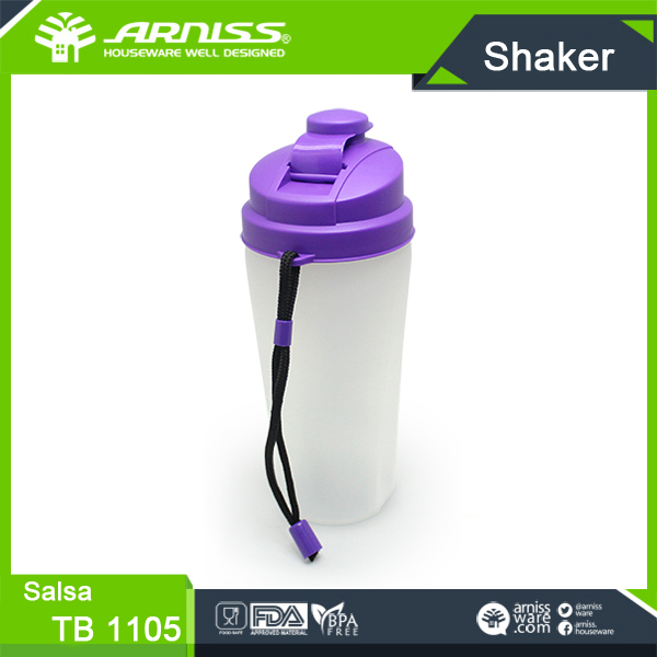 TB 1105 Arniss 500ml Salsa purple liquid shaker durable unbreakable gym plastic mixing bottle salt and pepper shakers