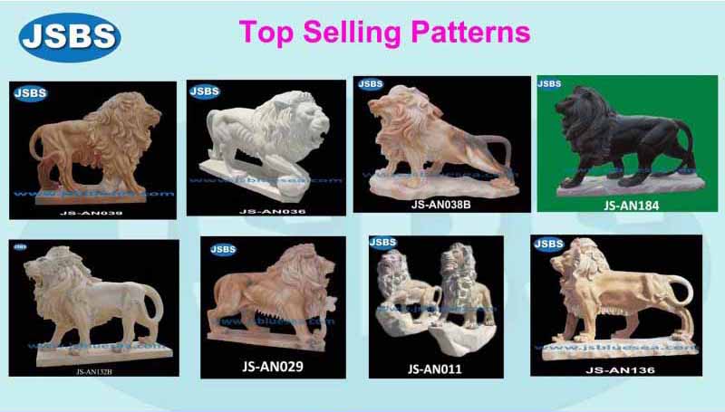 自然石彫りの白いライオンの彫刻問屋・仕入れ・卸・卸売り