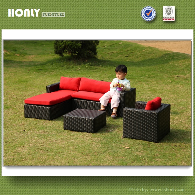 Children's outdoor garden rattan sofa set sectional rattan sofa set