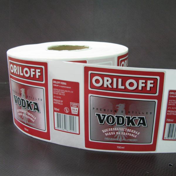 customized self adhesive roll red wine label sticker