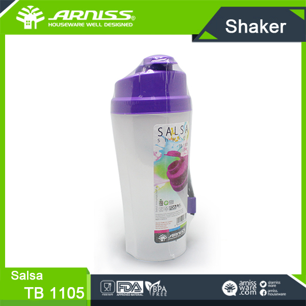 TB 1105 Arniss 500ml Salsa purple liquid shaker durable unbreakable gym plastic mixing bottle salt and pepper shakers
