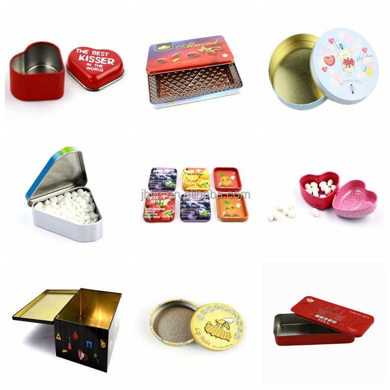 Tin Box with push and pull Lid for chewing Gum