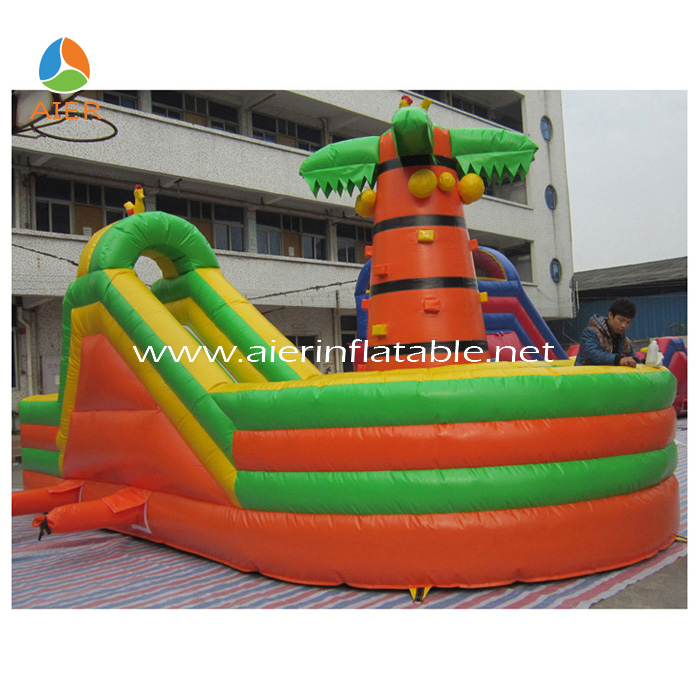 inflatable coconut palm obstacle n slide