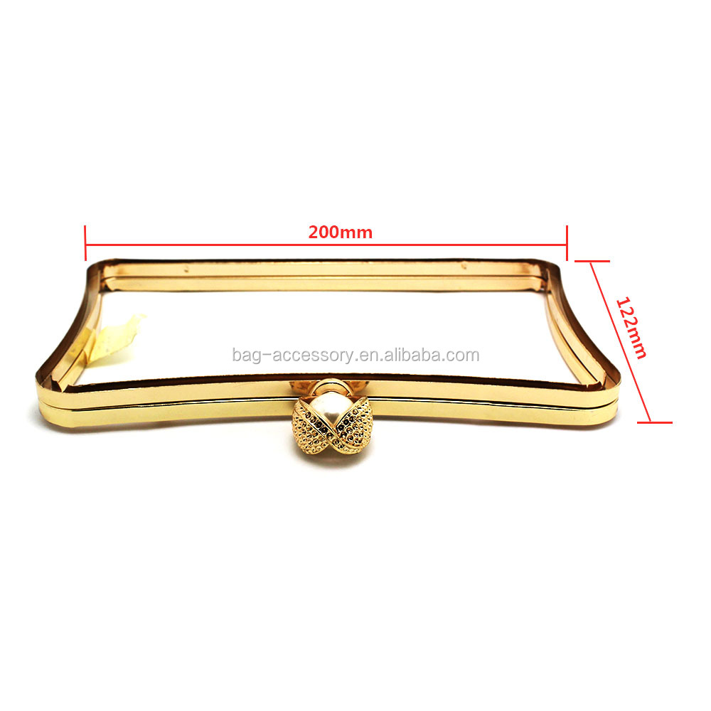 絶妙な正方形の美しい光の金属の財布フレームゴールドカラー卸売財布フレーム広州で問屋・仕入れ・卸・卸売り