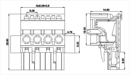 三河5. 08ミリメートルプラグイン可能なターミナルブロックコネクタの製造仕入れ・メーカー・工場