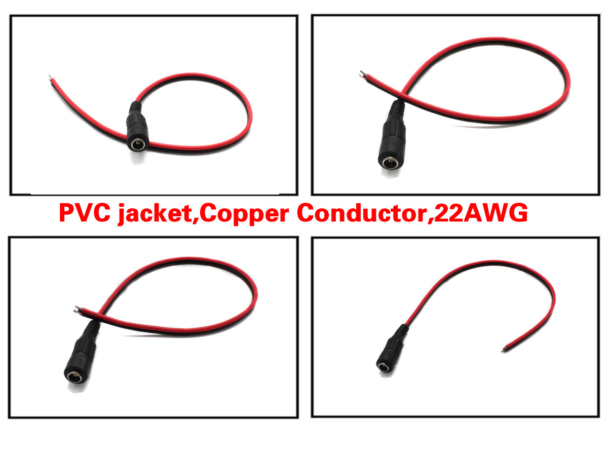 フラットタイプ30cm5.5*2.1mm22awgcctv用dcケーブルのプラグ仕入れ・メーカー・工場