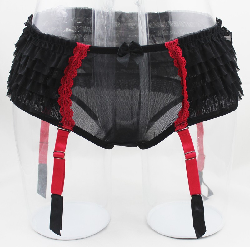 Cake Garter Panties Belt for Stockings Black Jartiyer Sexy Wedding Lingerie Metal Buckles Female