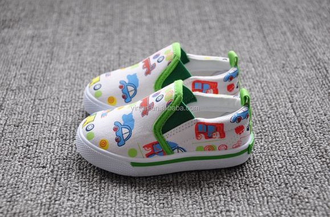 ファッションカラフルなカーのパターンの子供カジュアルシューズキャンバス問屋・仕入れ・卸・卸売り