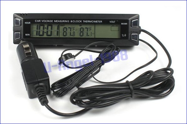 Купить 3 в 1 цифровой 2 цвета часы lcd монитор напряжения автомобиля ...