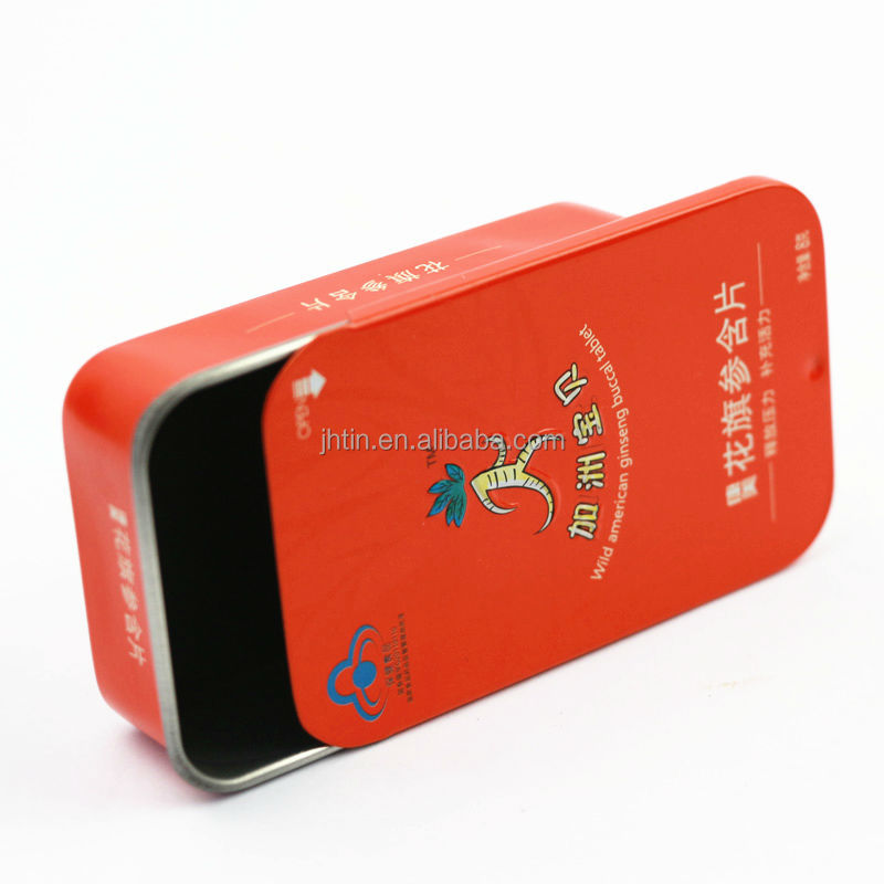 Tin Box with push and pull Lid for chewing Gum