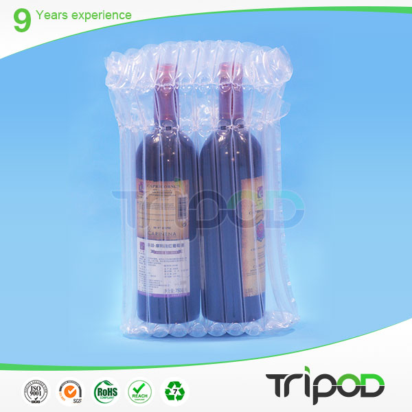 red wine container,plastic wrapping bag with drawstring handle,inflatable air cylinder bag