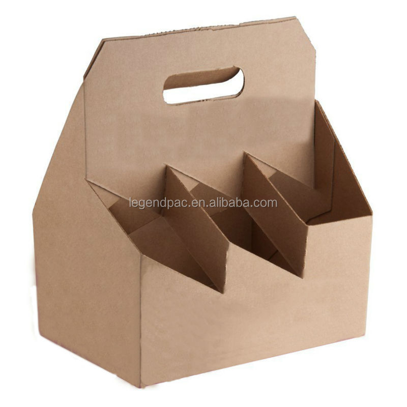Kraft Paper Printed 6 Pack Bottle Carrier for Wine