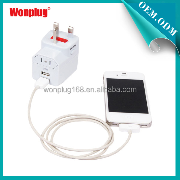 売れ筋2014年wonplug特許世界付ユニバーサルトラベルアダプターusb充電ポートのcerohsの証明書問屋・仕入れ・卸・卸売り