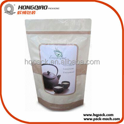 Stand-up Zipper Tea Bag with Bottom Gusset/Waterproof and Recyclable