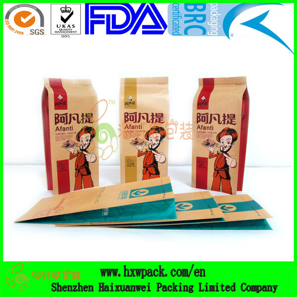 custom printed kraft paper side gusset tea bag