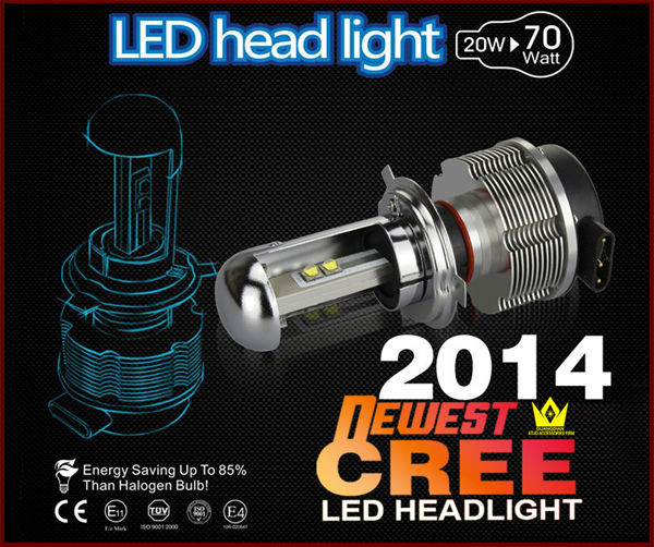 2014新登場LED バルブ HIDの時代は終わり! オールインワン CREE社 LED ホワイト6000k LED ヘッドライト＆フォグランプH4 Hi Lo切り替え式H4 LEDバルブ ヘッドランプ 1年保証問屋・仕入れ・卸・卸売り