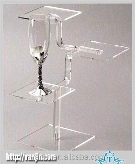 3 Steps Clear Acrylic Table Red Wine Glass Display Stand 6091404214