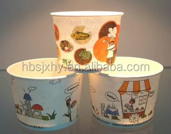 Custom logo printed disposalbe round paper bowl