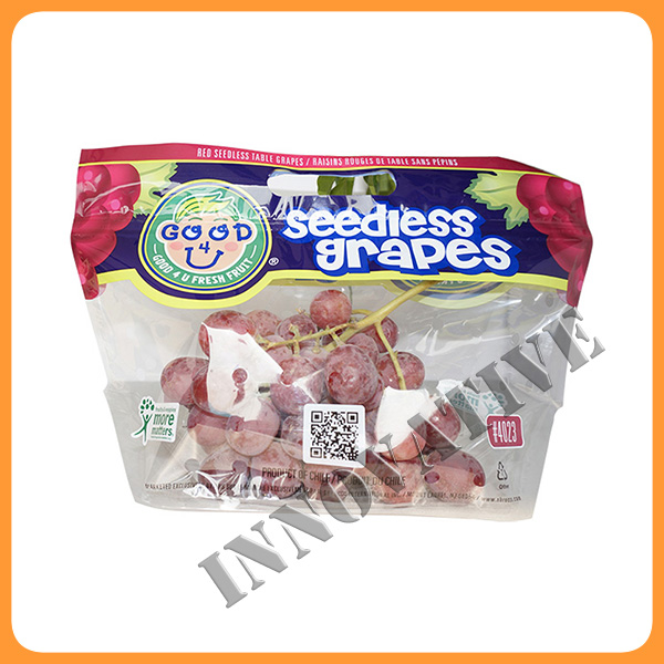 custom logo print plastic ziplock grape bag with vent hole