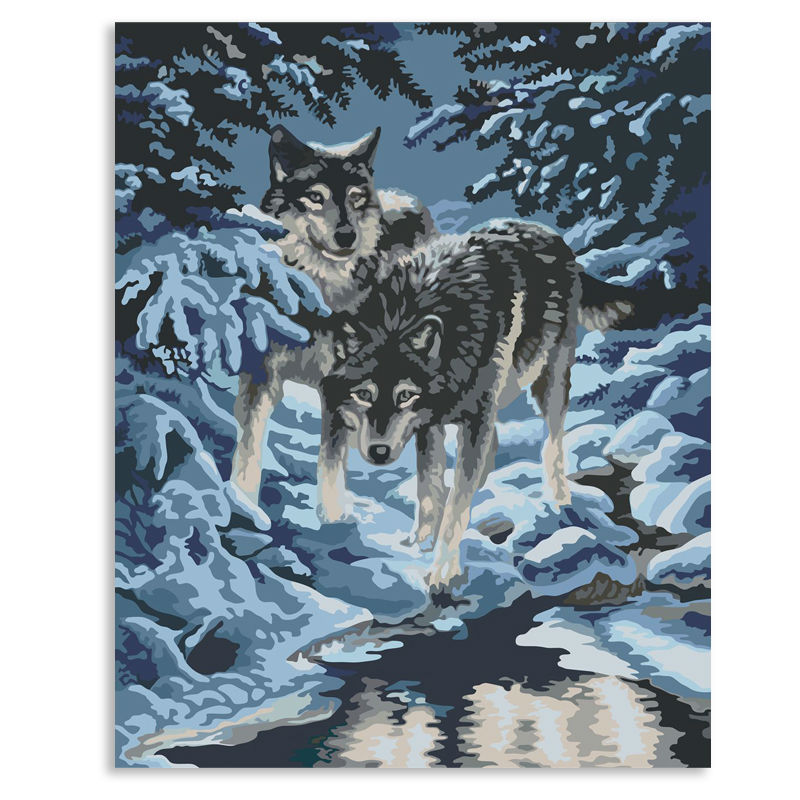 面白いファッションの筆snowwolf2014年diy塗料の油絵の油絵diy数字で元の油絵問屋・仕入れ・卸・卸売り