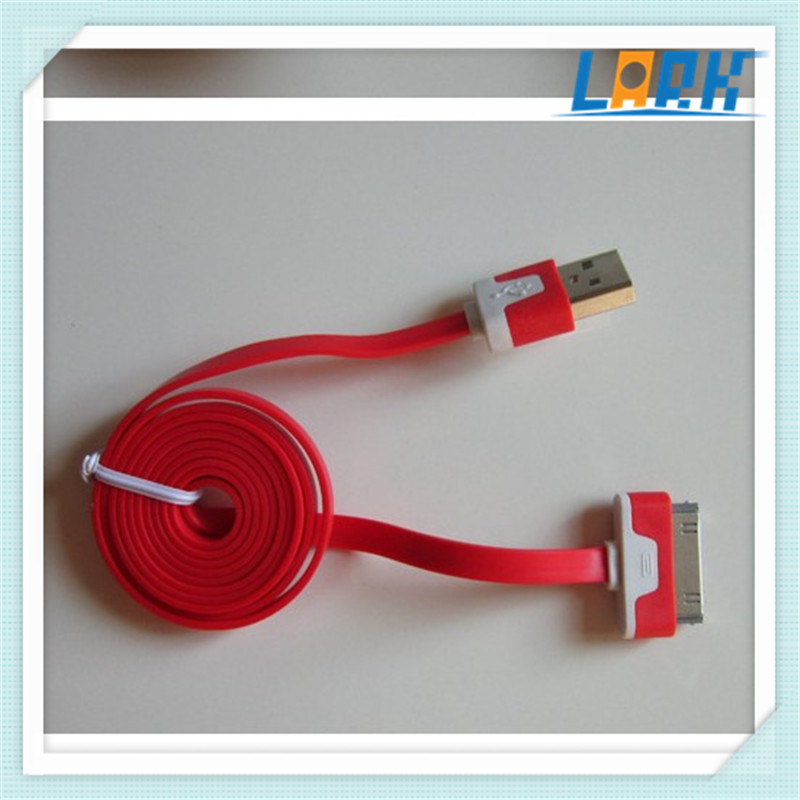 iPhone/iPad/iPod用充電ケーブル 6ピン データ転送用USBケーブル 面白い麺型 ピンク レッド問屋・仕入れ・卸・卸売り