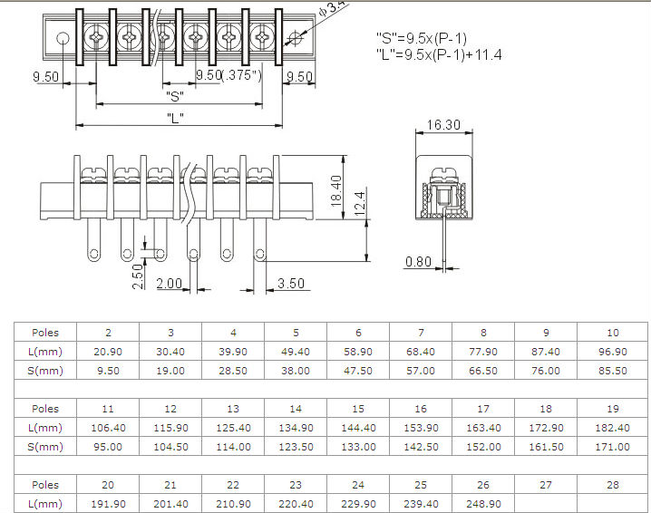 端子台connections_zb45h_9.5mm仕入れ・メーカー・工場
