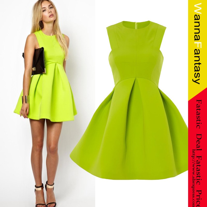 vestidos cortos verde neon