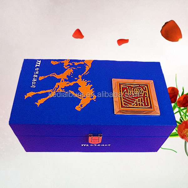 Red wine wooden box, wooden wine bottle packaging box, wine tool set with wooden box