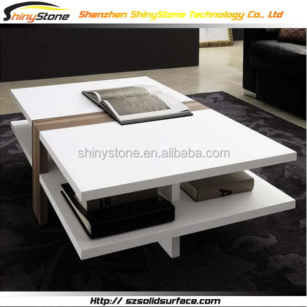 耐久性のある正方形の白いフェイク石レストランのテーブル仕入れ・メーカー・工場