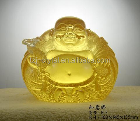 工場卸売大きいサイズのクリスタル/ヒスイ透明仏像--- 良い富のための問屋・仕入れ・卸・卸売り