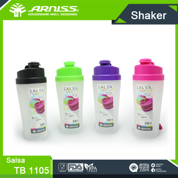 TB 1105 Arniss 500ml Salsa purple liquid shaker durable unbreakable gym plastic mixing bottle salt and pepper shakers
