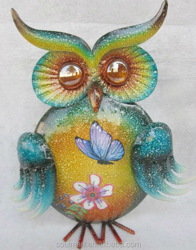 2014 new and hot selling me<em></em>tal owl wind chimes owl hanger wall decoration home decoration問屋・仕入れ・卸・卸売り