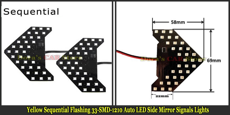 Yellow Sequential Flashing 33-SMD-1210-7