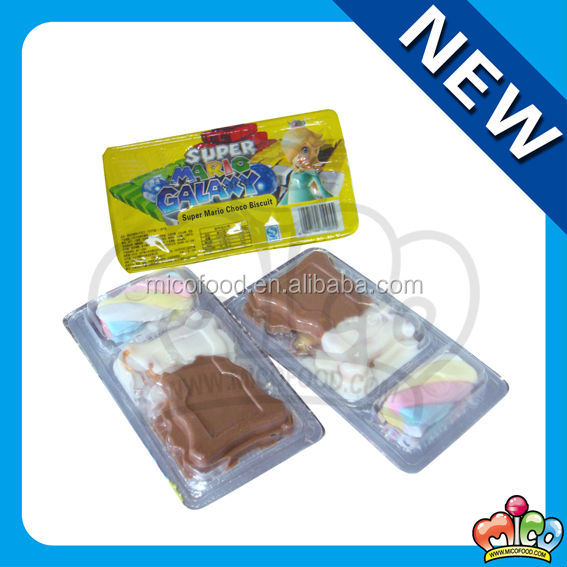 chocolate biscuit with twist marshmallow