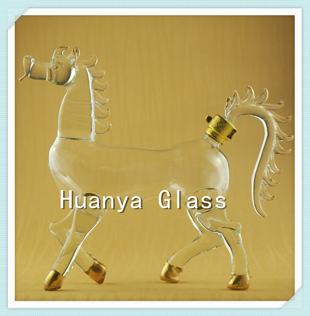 Hy-0024竜形のガラスのワインボトル卸売/の動物形のガラスびん/ドラゴンアートワインボトル問屋・仕入れ・卸・卸売り