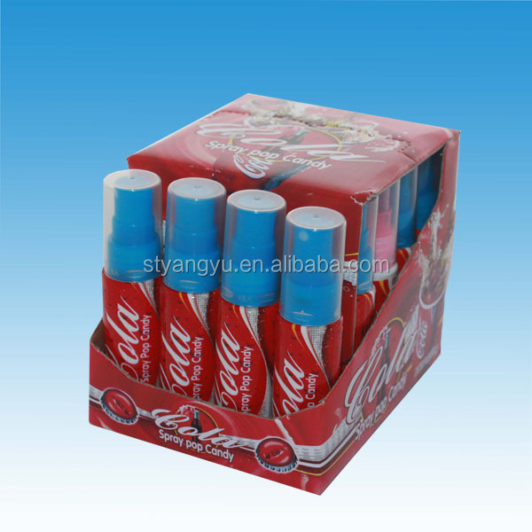New design cola bottle spray candy for children