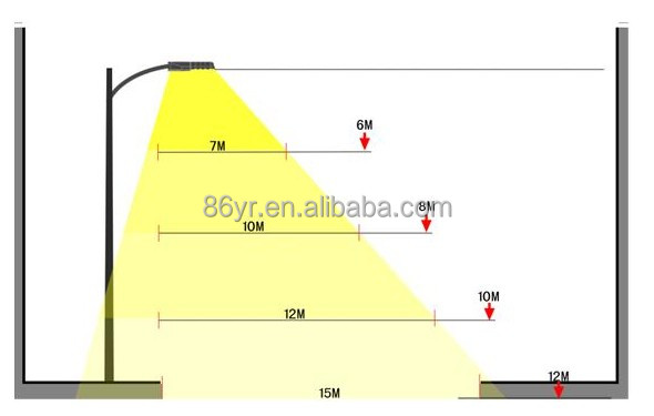 アクリルレンズアルミニウムハウジングの調整可能な角度で60w90w120wled街路灯の110度とオプションip6585*135dgree問屋・仕入れ・卸・卸売り