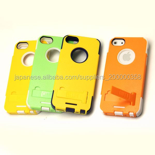 iphone5用2色組み立てるシリコン+プラスチックケース保護性高い子供用携帯電話ケース問屋・仕入れ・卸・卸売り