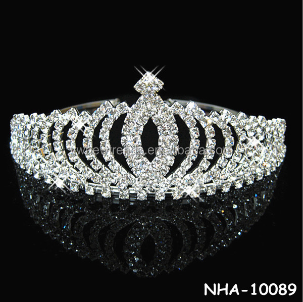 卸売かわいい王冠の水晶のヘアバンドの宝石の最新のデザイン問屋・仕入れ・卸・卸売り