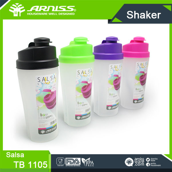 TB 1105 Arniss 500ml Salsa purple liquid shaker durable unbreakable gym plastic mixing bottle salt and pepper shakers