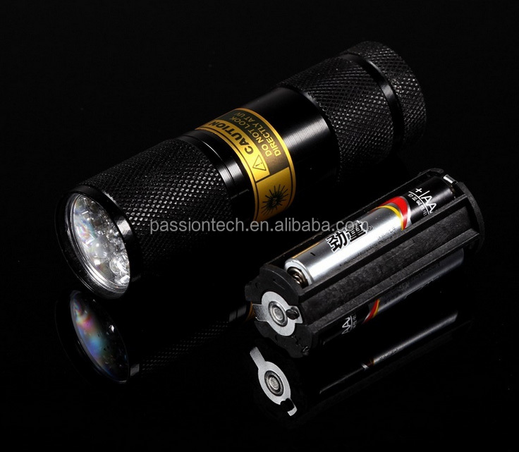 leduvライトpassiontech9395nmポータブル紫外線ledの懐中電灯トーチライトランプ紫外線検出するために光仕入れ・メーカー・工場